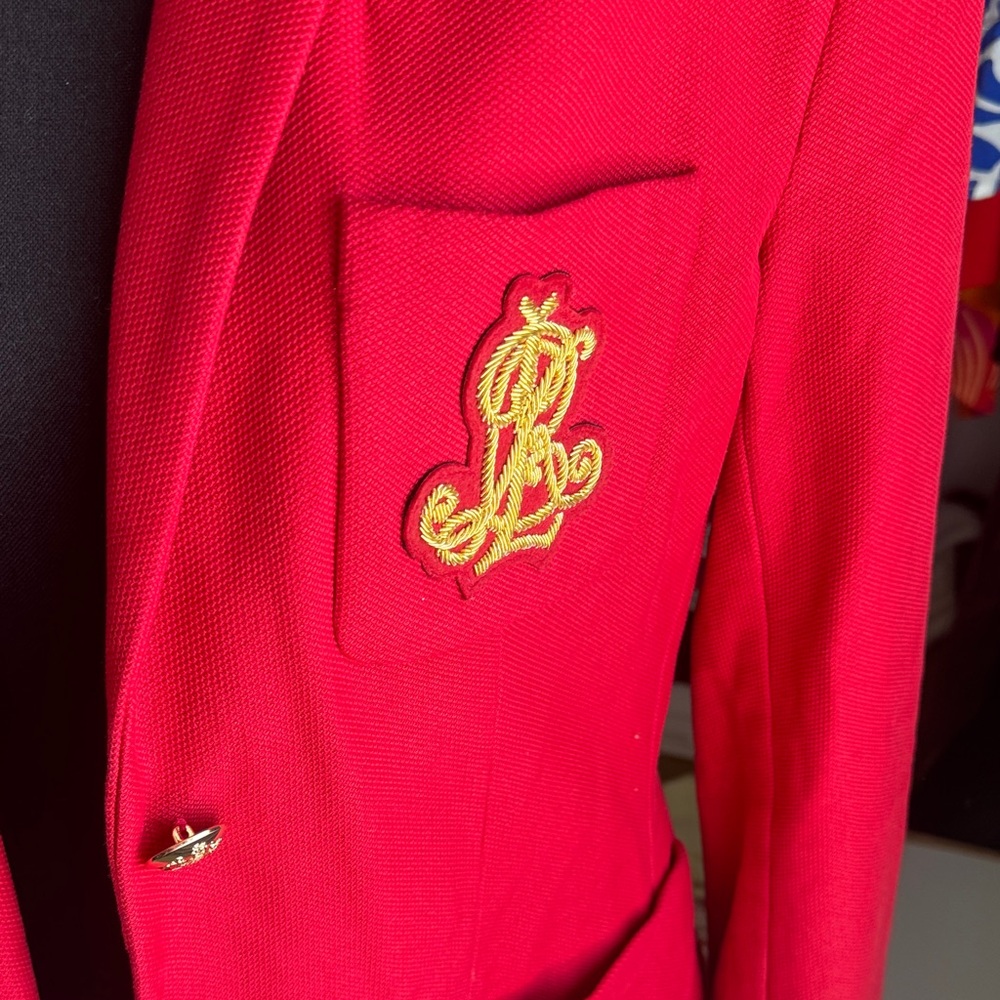 Ralph Lauren Blue Label Red Blazer with Gold Detail